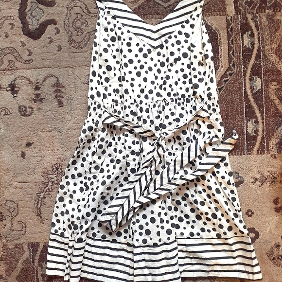 NWOT Black and White Mini Tank Top Dress - Picture 4 of 6